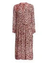 RAG & BONE Leopard Print Velvet Burnout Midi Dress