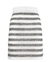 BALMAIN Silver Striped Lurex Mini Skirt,PF04660-K201