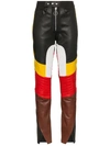 MARQUES' ALMEIDA CONTRAST PANELLED LEATHER TROUSERS