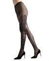 Natori Scroll Patterned Fishnet Tights In Black