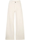 NINE IN THE MORNING NINE IN THE MORNING HIGH-WAISTED CORDUROY TROUSERS - WHITE