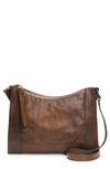 Frye Melissa Antique Leather Zip Crossbody Bag In Grey