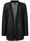 EMPORIO ARMANI EMPORIO ARMANI SEQUIN DETAIL CARDIGAN - BLACK