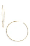 Melinda Maria Inside Out Station Hoop Earrings In Gold/ White