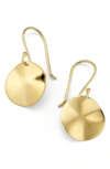 IPPOLITA 'PLAIN' MINI WAVY DISC 18K GOLD EARRINGS,GE208