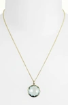 Ippolita Lollipop 18k Yellow Gold, Green Amethyst Over Blue Topaz & Diamond Medium Pendant Necklace