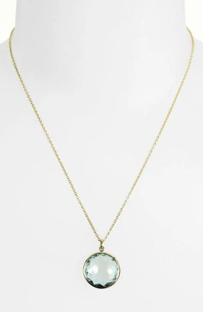 Ippolita Lollipop 18k Yellow Gold, Green Amethyst Over Blue Topaz & Diamond Medium Pendant Necklace