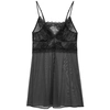 WACOAL LACE PERFECTION GREY CHEMISE, CHEMISE, CHARCOAL, SLIPS-ON,2799375