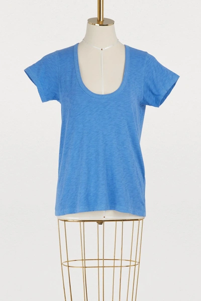 Rag & Bone U-neck Short-sleeve Cotton Tee In Marina Blue