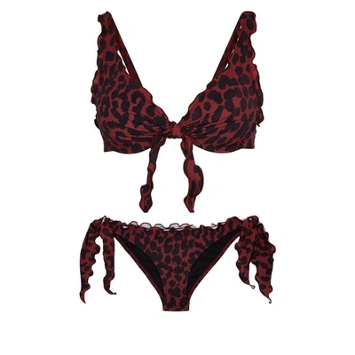 On The Island Los Roques Leopard-print Bikini In Red