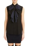GIVENCHY PLEATED BIB SILK BLEND BLOUSE,BW60BD10WH