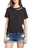 SUB_URBAN RIOT POPPY CUTOUT NECK TEE,W3019-1