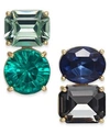 Kate Spade Double Drop Asymmetrical Stud Earrings In Navy Multi