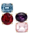 Kate Spade Double Drop Asymmetrical Stud Earrings In Ruby Multi