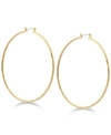 Guess 2 3/4" Textured Large Hoop Earrings In Gold