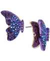 BETSEY JOHNSON TWO-TONE PAVE BUTTERFLY STUD EARRINGS