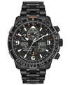 CITIZEN ECO-DRIVE MEN'S ANALOG-DIGITAL PROMASTER SKYHAWK A-T BLACK STAINLESS STEEL BRACELET WATCH 46MM