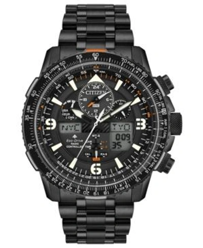 Citizen Eco-drive Men's Analog-digital Promaster Skyhawk A-t Black Stainless Steel Bracelet Watch 46mm In White