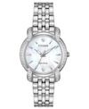 CITIZEN ECO-DRIVE WOMEN'S JOLIE DIAMOND-ACCENT STAINLESS STEEL BRACELET WATCH 30MM