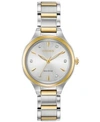 Citizen Corso Womens Diamond Accent Two Tone Stainless Steel Bracelet Watch Fe2104-50a