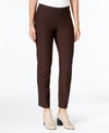 Eileen Fisher Washable Stretch Crepe Slim Ankle Pants In Clove