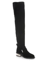 NICHOLAS KIRKWOOD Casati Pearly Heel Velvet Over-The-Knee Boots,0400097862315