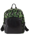 GIUSEPPE ZANOTTI LEATHER & TEXTILE CAMO BACKPACK,0400098653745