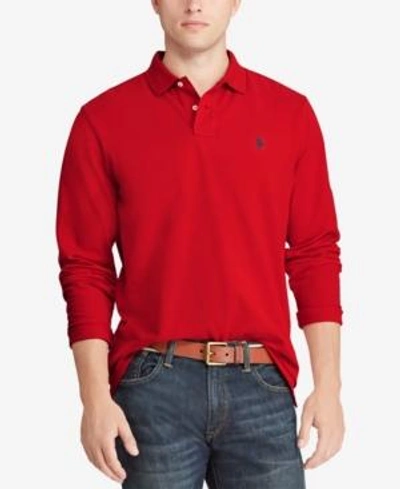 Polo Ralph Lauren Men's Classic Fit Long Sleeve Mesh Polo In Red