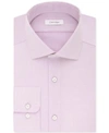 CALVIN KLEIN STEEL MEN'S CLASSIC-FIT NON-IRON PERFORMANCE HERRINGBONE SPREAD COLLAR DRESS SHIRT