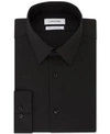 Calvin Klein Men's Steel Extra-slim Fit Non-iron Performance Stretch Herringbone Dress Shirt In Black