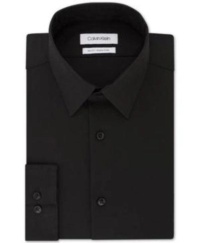 Calvin Klein Men's Slim-fit Stretch Dress Shirt, Online Exclusive Created For Macy's In Black