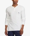 Polo Ralph Lauren Men's Lightweight Waffle-knit Thermal Henley Shirt In White