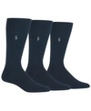 Polo Ralph Lauren Men's 3-pk. Super-soft Ribbed Dress Socks In Navy