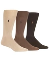 Polo Ralph Lauren Ralph Lauren 3-pack Supersoft Ribbed Socks In Brown Assorted