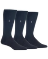Polo Ralph Lauren Men's 3-pk. Super-soft Ribbed Dress Socks In Black