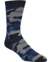 Cole Haan Camouflage Print Socks In Marine Blue
