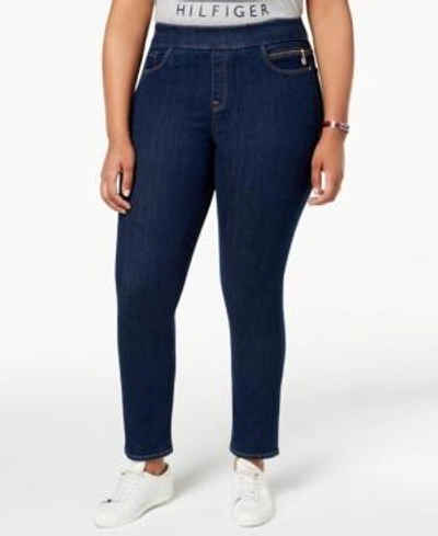 Tommy Hilfiger Plus Size Roll Tab Plaid Shirt Gramercy Pull On Jeans Created For Macys In Star Wash