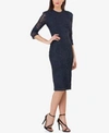 JS COLLECTIONS EMBROIDERED 3/4-SLEEVE SHEATH DRESS