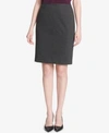 Calvin Klein Scuba Crepe Pencil Skirt In Charcoal
