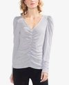 VINCE CAMUTO RUCHED PUFF-SHOULDER TOP