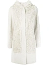 YVES SALOMON HOODED SHEARLING COAT