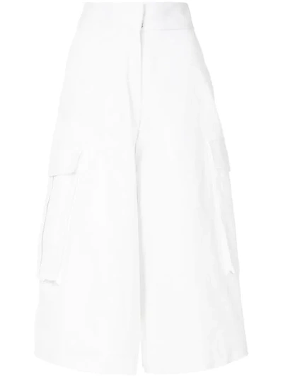 Bambah Denim Cargo Shorts In White
