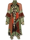 Etro Asymmetric Printed Silk-georgette Midi Dress In 650 Brown Multi
