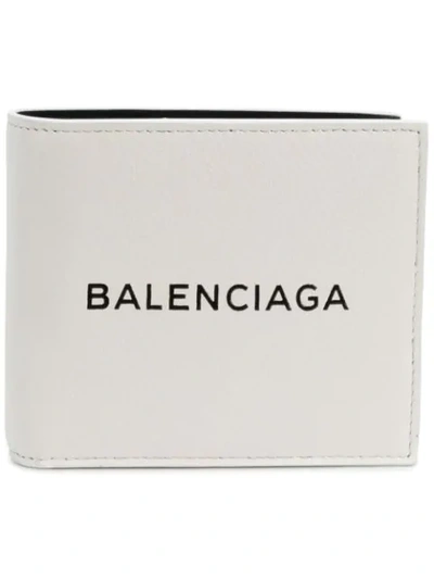 Balenciaga Bifold Logo Wallet In White