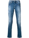 Dondup Stonewashed Jeans In Blue