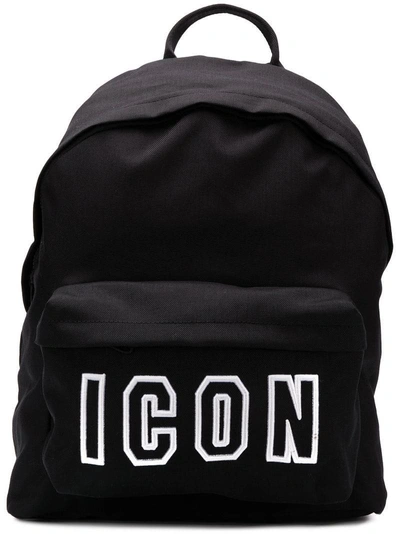 Dsquared2 Icon Black Cotton Backpack