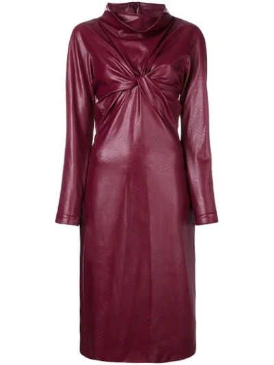 Stella Mccartney Willow Faux Leather Dress In Pink
