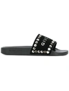 GIVENCHY GIVENCHY LOGO STUDS SLIDERS - BLACK