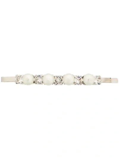Simone Rocha Faux-pearl And Crystal-embellished Hair Clip In Silver
