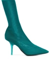 Yeezy Green Transparent Knit Ankle Boot In Blue